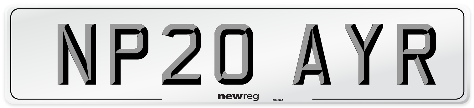 NP20 AYR Number Plate from New Reg
